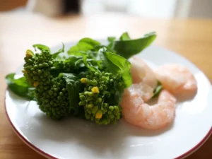 海老と菜の花のお粥　材料　菜の花　海老　デトックス　養生