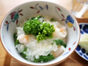 海老と菜の花のお粥 〜春のからだを養生する、軽やかな彩り〜　デトックス