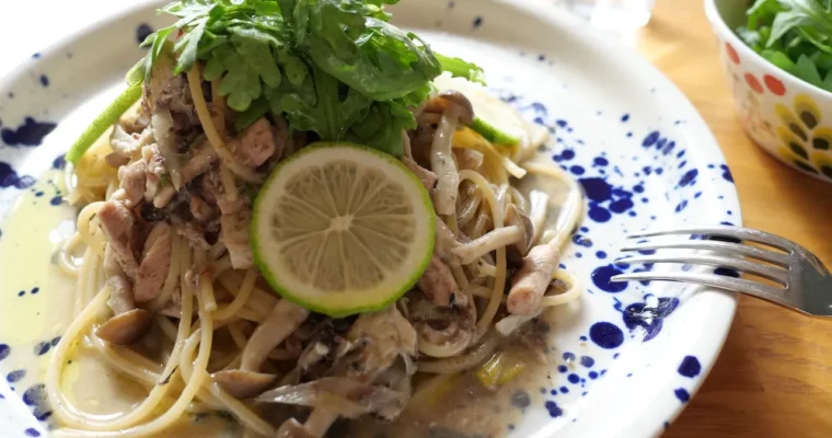 焦がし白ネギとイワシのパスタ